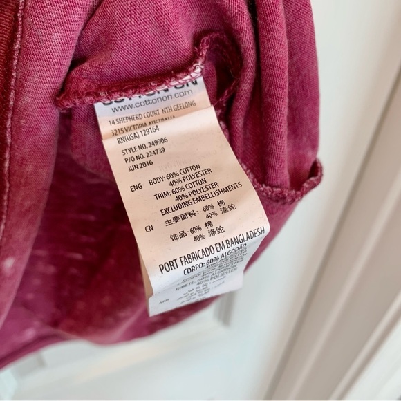 Magenta “ Perfect “ Burnout Cotton Blend Short Sleeve Graphic Tee​ - Picture 5 of 5